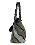 PRADA Nylon Patchwork Plastic Chain Tote Bag