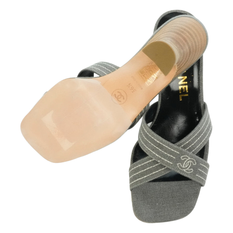 CHANEL Cross Strap Sandals