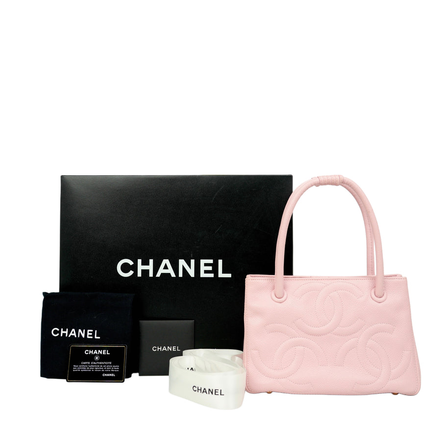 CHANEL 2004–2005 Triple Coco Caviar Leather Handbag