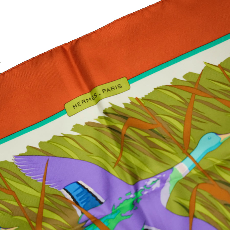 HERMES Carre 90 “Cols Verts” Mallard Scarf