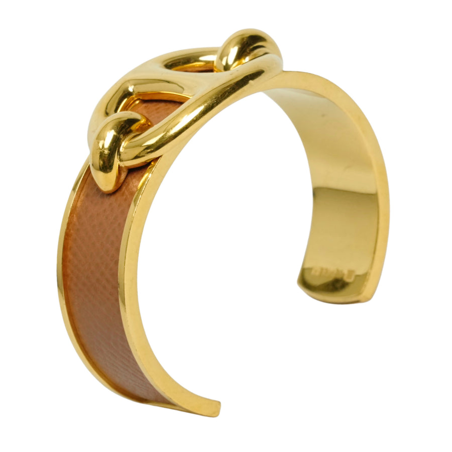 HERMES Chaine d'Ancre Leather Bangle