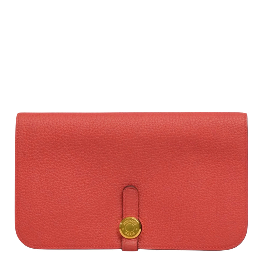 HERMES Dogon GM Taurillon Clemence Wallet