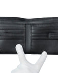 GUCCI Leather Logo W-Hook Compact Wallet