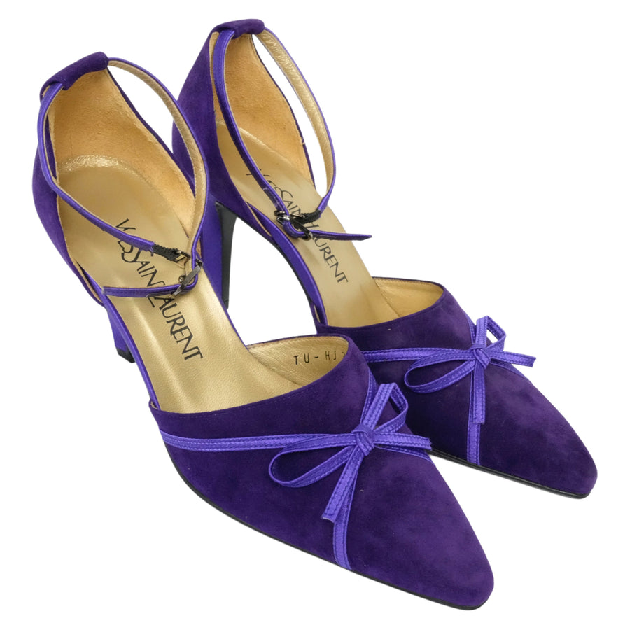 YVES SAINT LAURENT Pumps with Blue Ribbon