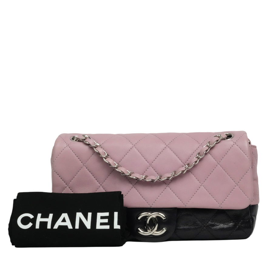 CHANEL 2008–2009 Matelassé Bicolor Chain Shoulder Bag