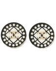 CHANEL Circle Diamond Quilted Coco Mark Earrings