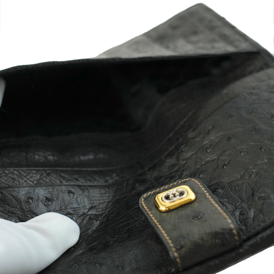 GUCCI Ostrich Long Wallet