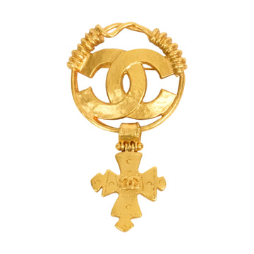 CHANEL Coco Mark Cross Motif Brooch