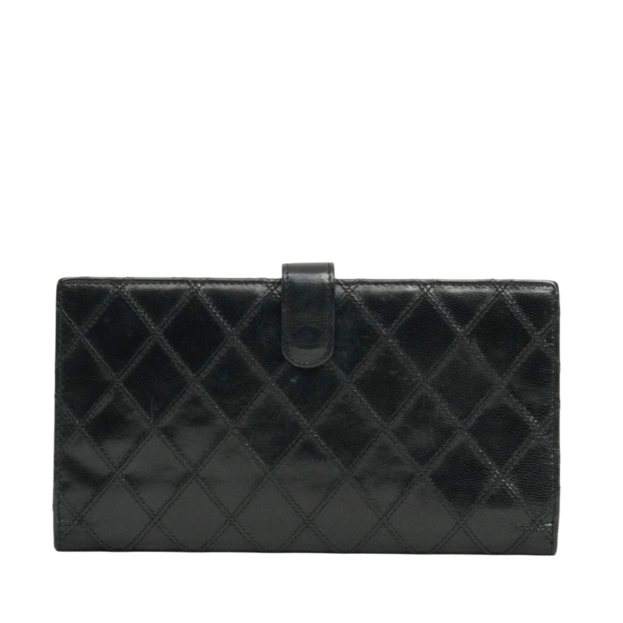 CHANEL 2009–2010 Matelassé Coco Mark Bi-Fold Long Wallet