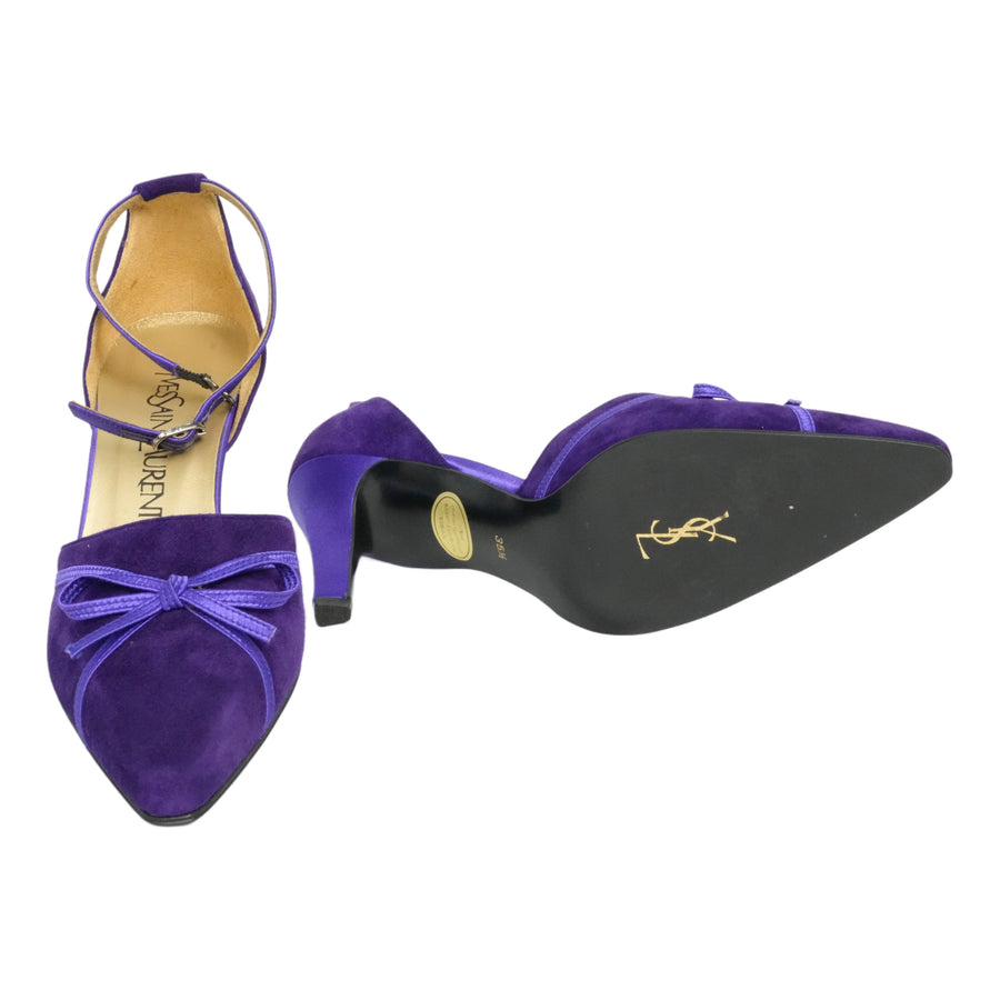 YVES SAINT LAURENT Pumps with Blue Ribbon