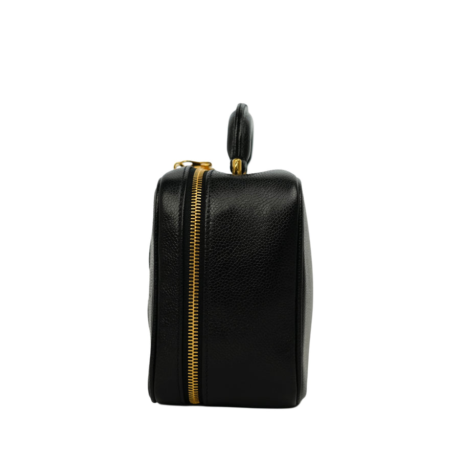 CHANEL 1996–1997 Caviar Leather Vanity Handbag / Shoulder Bag 2-Way