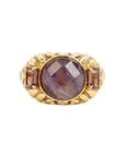 Vintage-Style Rhinestone Adjustable Ring(Gold-Plated Brass)