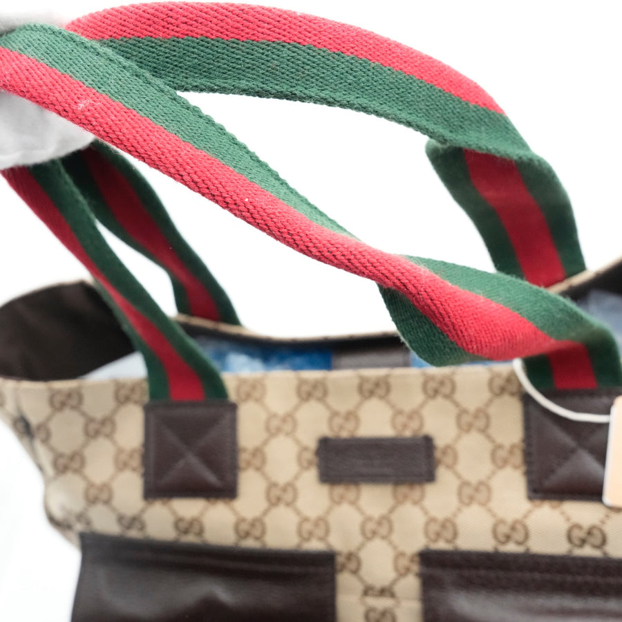 GUCCI  GG Canvas Sherry Line 161836 Tote Bag/Handbag