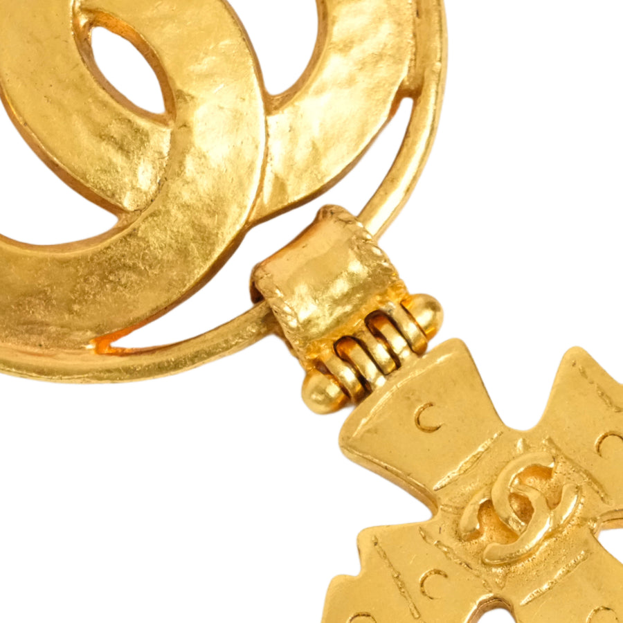 CHANEL Coco Mark Cross Motif Brooch