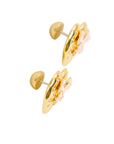 Vintage-Style Heart & Ribbon Motif Rhinestone Earrings
