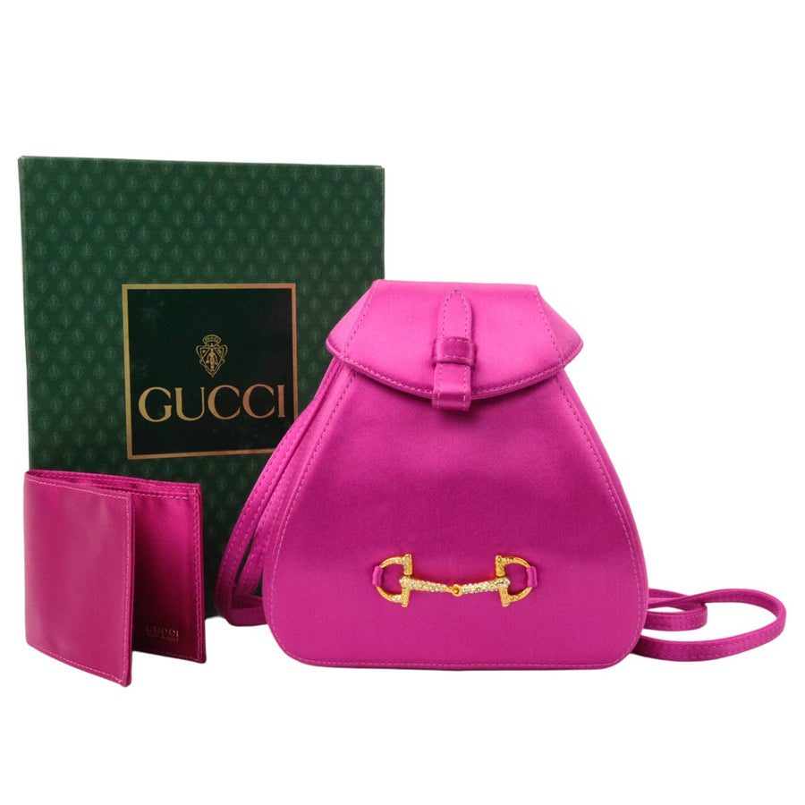 GUCCI Satin Mini Rucksack With Clasp Closure Backpack/Shoulder Bag
