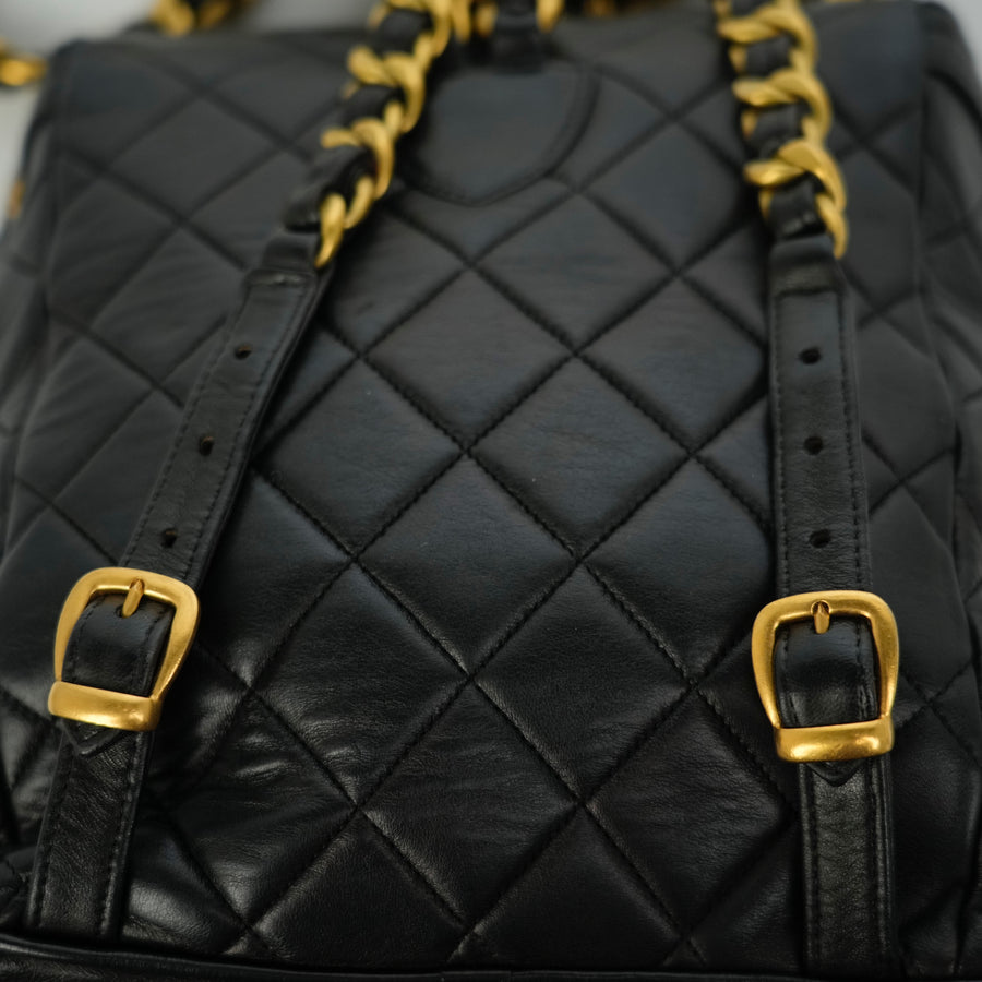 CHANEL 1994-1996 Matelassé Chain Lambskin Backpack