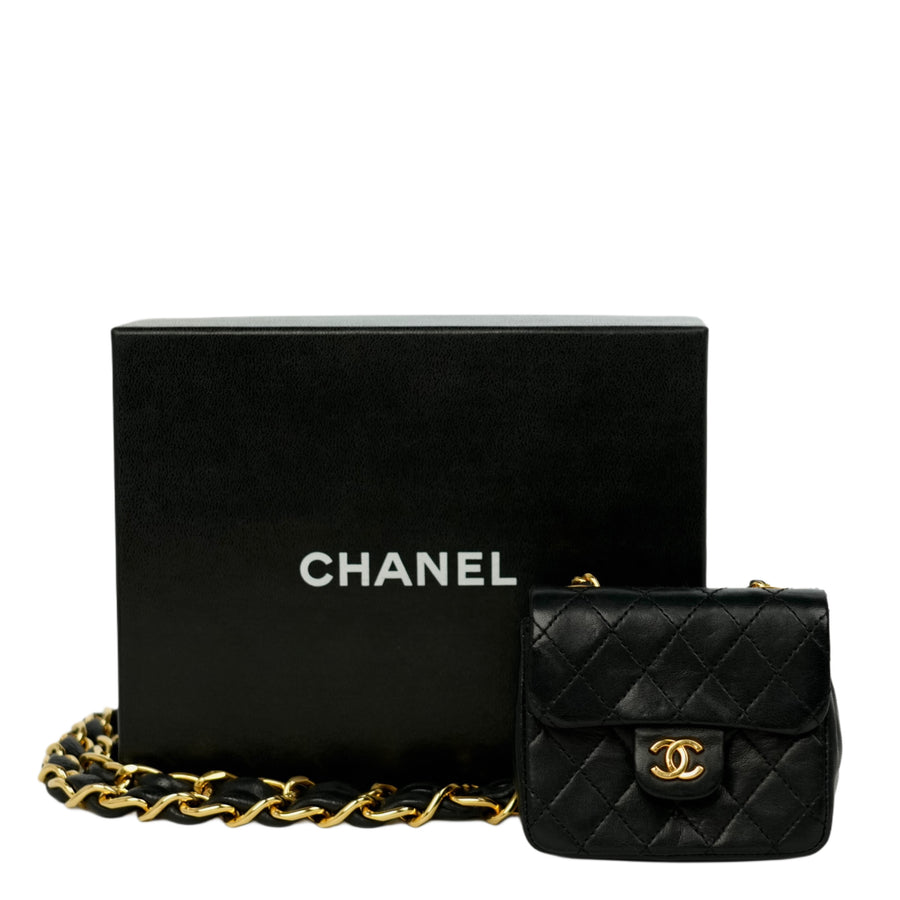 CHANEL Mini Mini Matelassé Lambskin Belt Bag