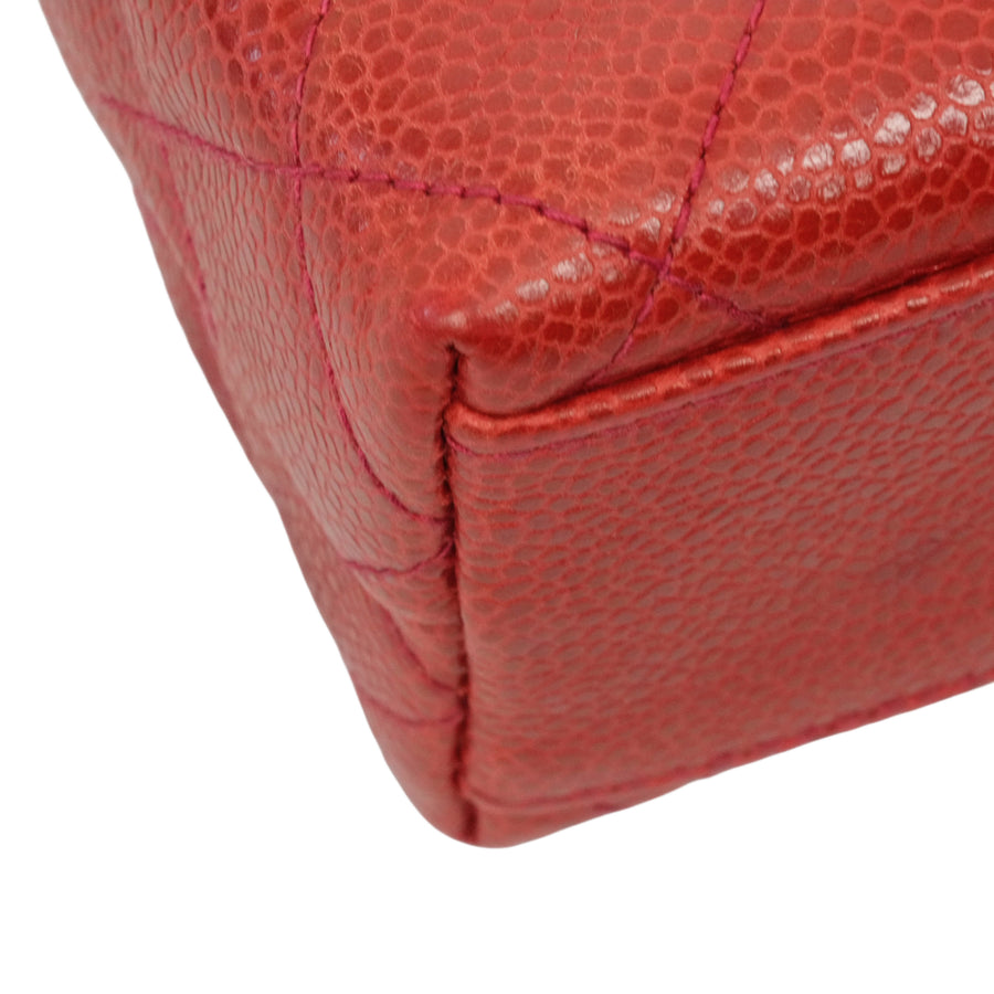 CHANEL 1991–1994 Matelassé Coco Mark Caviar Skin Shoulder Bag