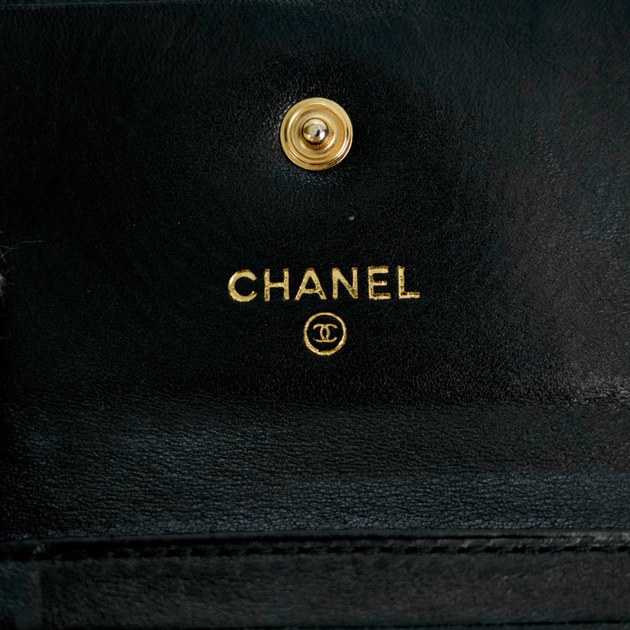 CHANEL 2003–2004 Caviar Leather Tri-Fold Wallet