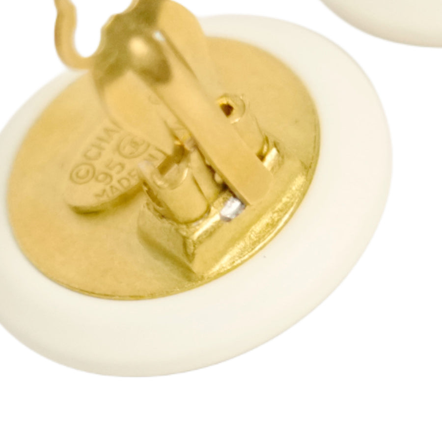 CHANEL Coco Mark Button Earrings
