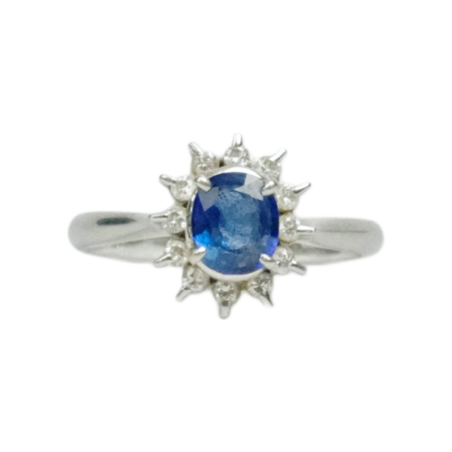 PT900 Sapphire 0.93ct Diamond 0.20ct Ring