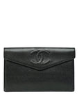 CHANEL 1997–1999 Coco Mark Caviar Leather Long Wallet / Pouch