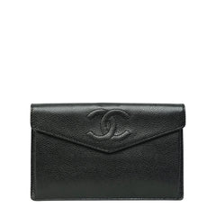 CHANEL 1997–1999 Coco Mark Caviar Leather Long Wallet / Pouch