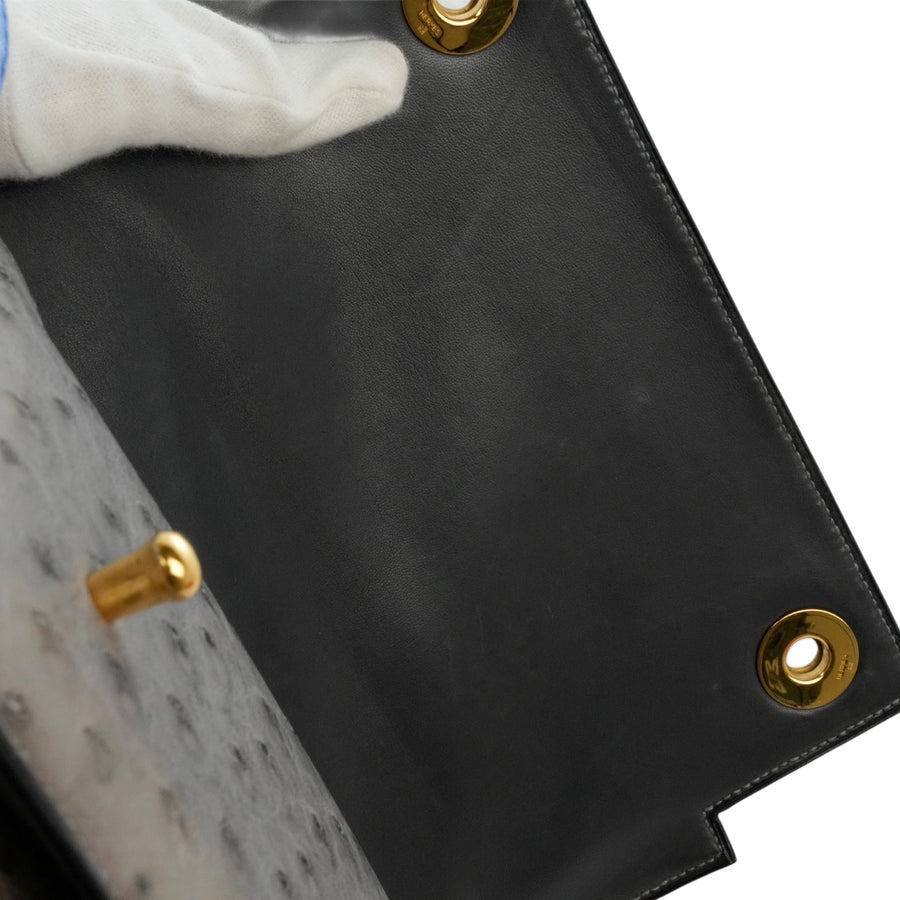 HERMES Ostrich Piano Handbag