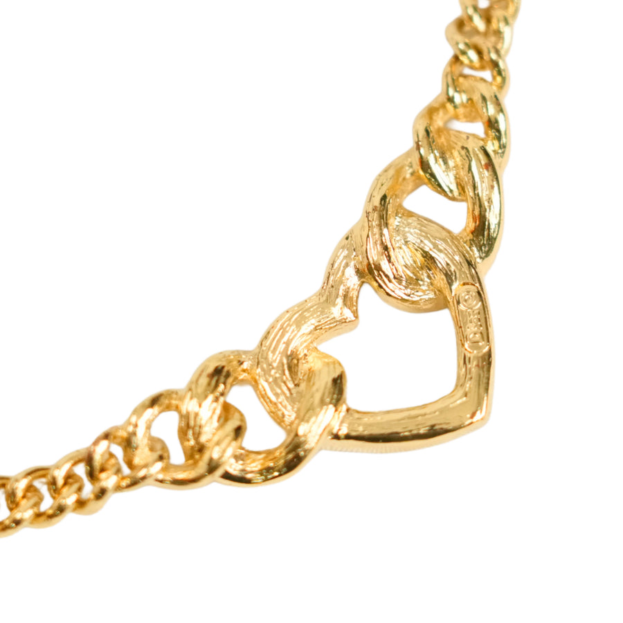 CHRISTIAN DIOR Heart Rhinestone Necklace