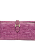 HERMES Bearn Saffre Crocodile Long Wallet