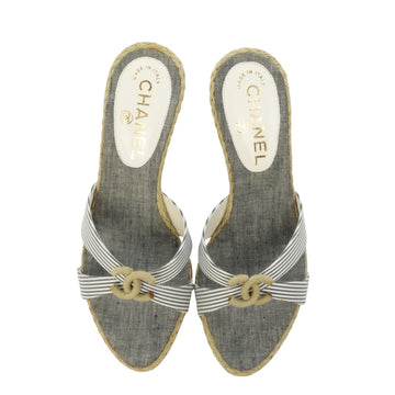 CHANEL Coco Mark Marine Mules Sandals