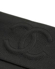CHANEL Caviar Skin Coco Mark Trifold Wallet