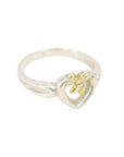 TIFFANY & CO. SV925 K18YG Open Heart Ribbon Ring