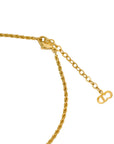 CHRISTIAN DIOR Square Dior Logo Rhinestone Necklace