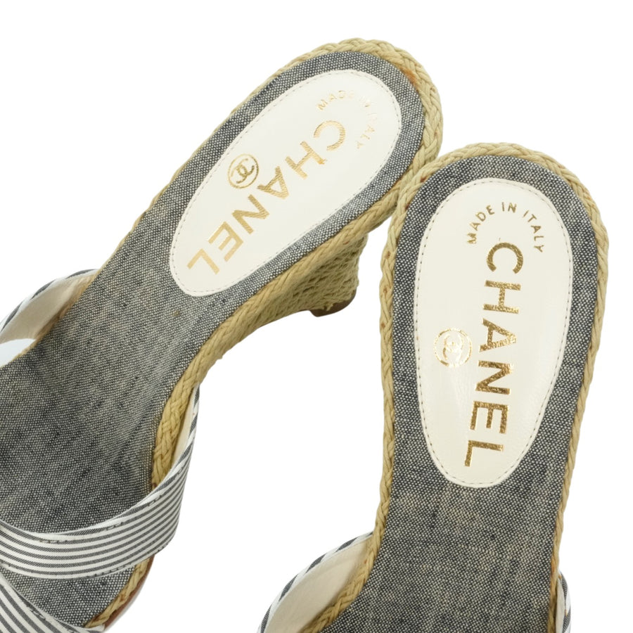 CHANEL Coco Mark Marine Mules Sandals