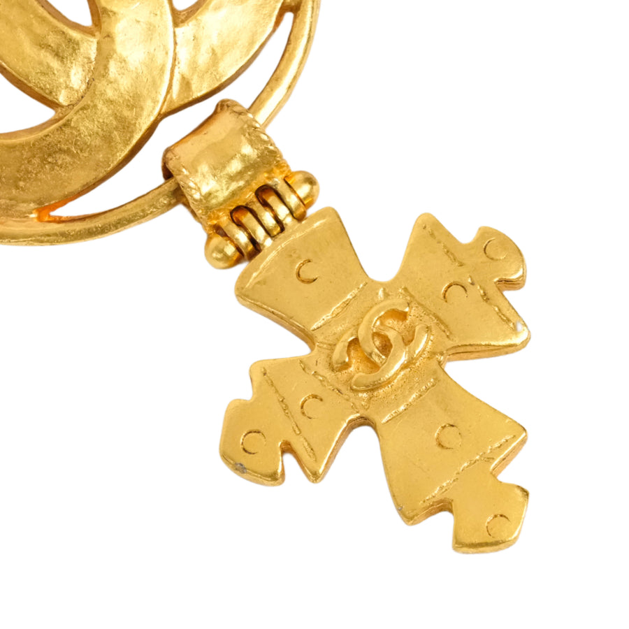 CHANEL Coco Mark Cross Motif Brooch