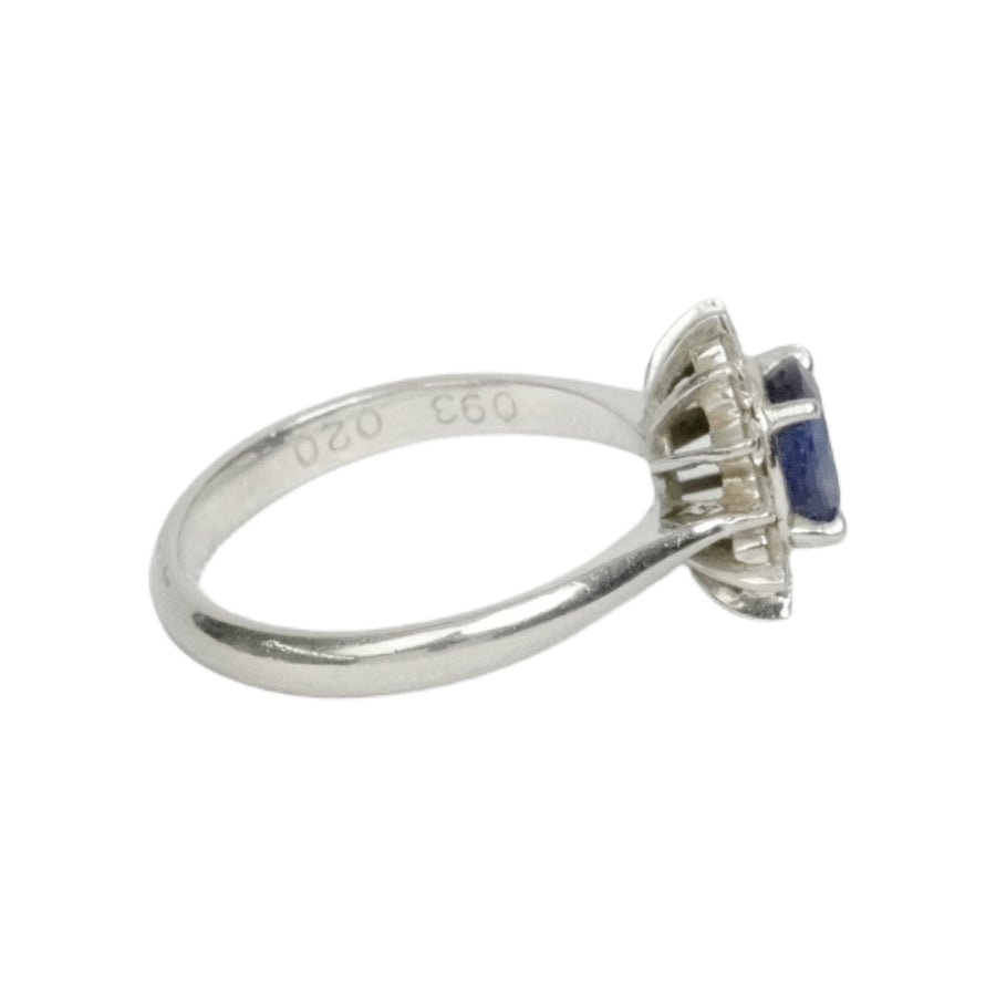 PT900 Sapphire 0.93ct Diamond 0.20ct Ring