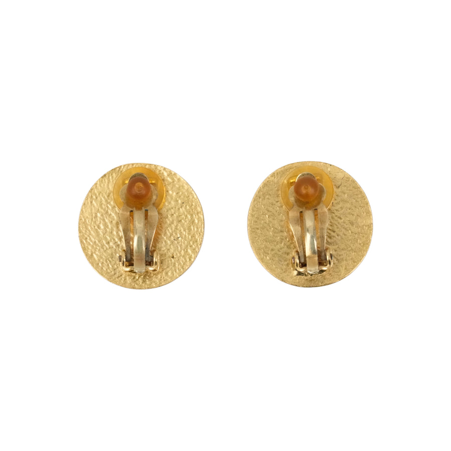 CHANEL 2001 Button Round Earring