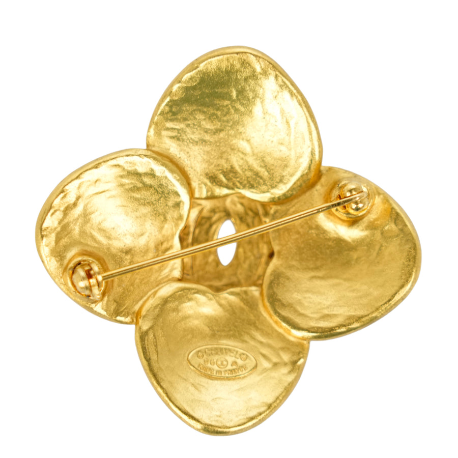CHANEL Flower Motif Coco Mark Brooch