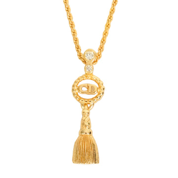 CHRISTIAN DIOR CD Logo Rhinestone Necklace