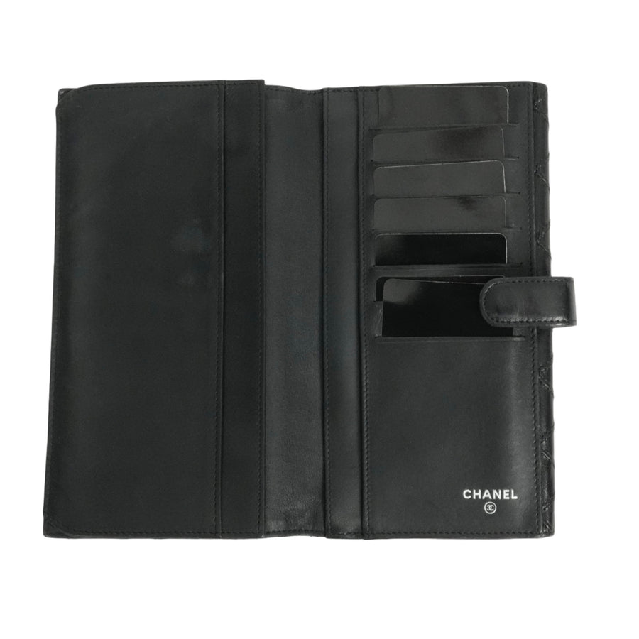 CHANEL 2009–2010 Matelassé Coco Mark Bi-Fold Long Wallet