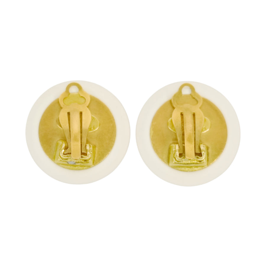 CHANEL Coco Mark Button Earrings