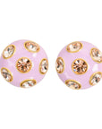 Vintage-Style Circle Motif Enamel Rhinestone Earrings