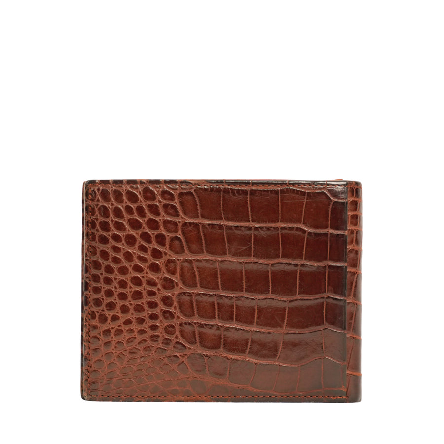 BVLGARI Crocodile Bi-Fold Wallet