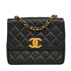 CHANEL 1994–1996 Coco Mark Matelassé Caviar Skin Shoulder Bag