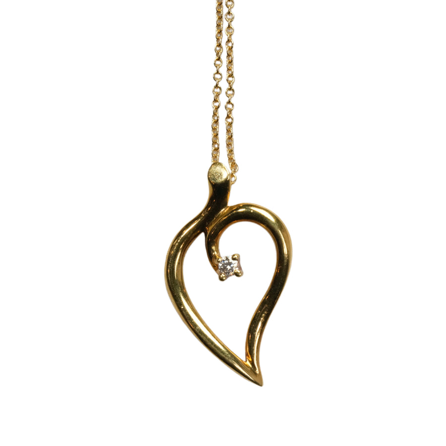 TIFFANY & CO. K18/750 Leaf Diamond Necklace 4.1g