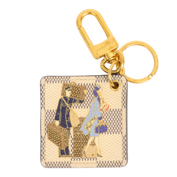 LOUIS VUITTON Damier Azur Porte-Clés Illustre Groom Key Holder M66943
