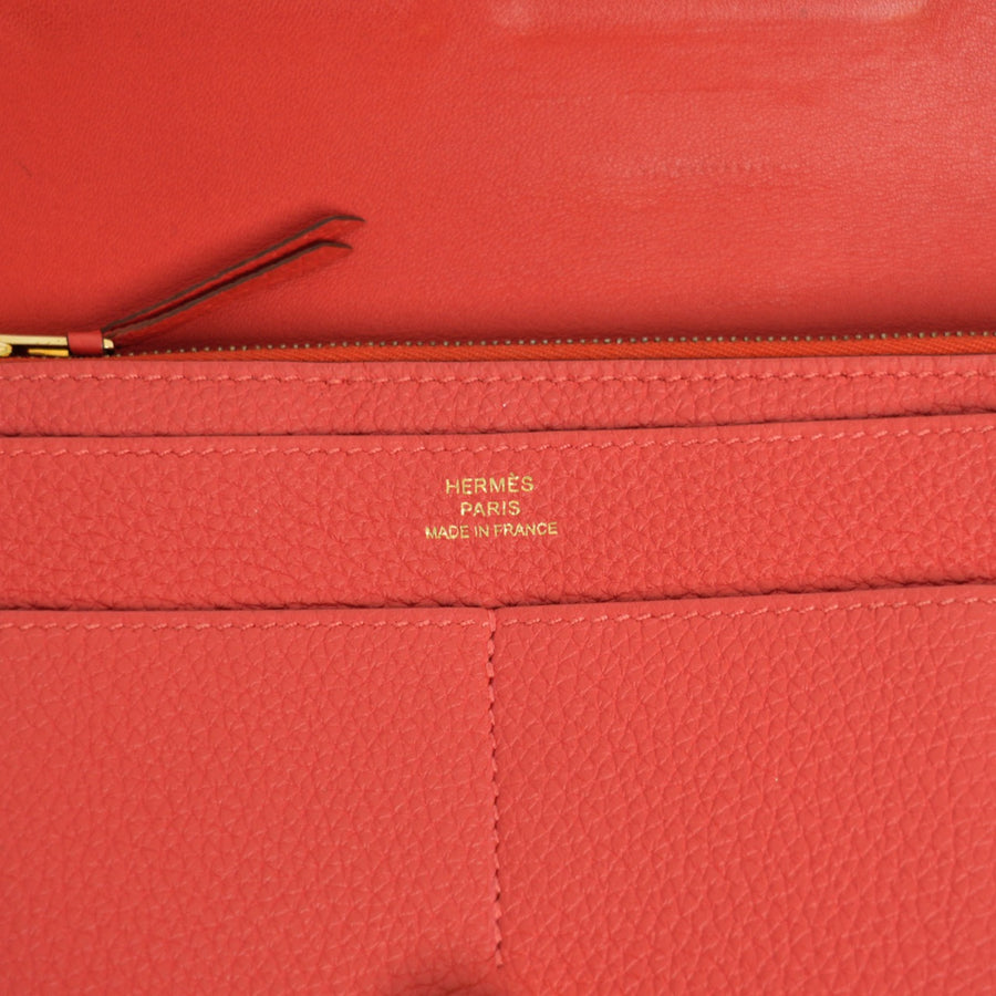 HERMES Dogon GM Taurillon Clemence Wallet