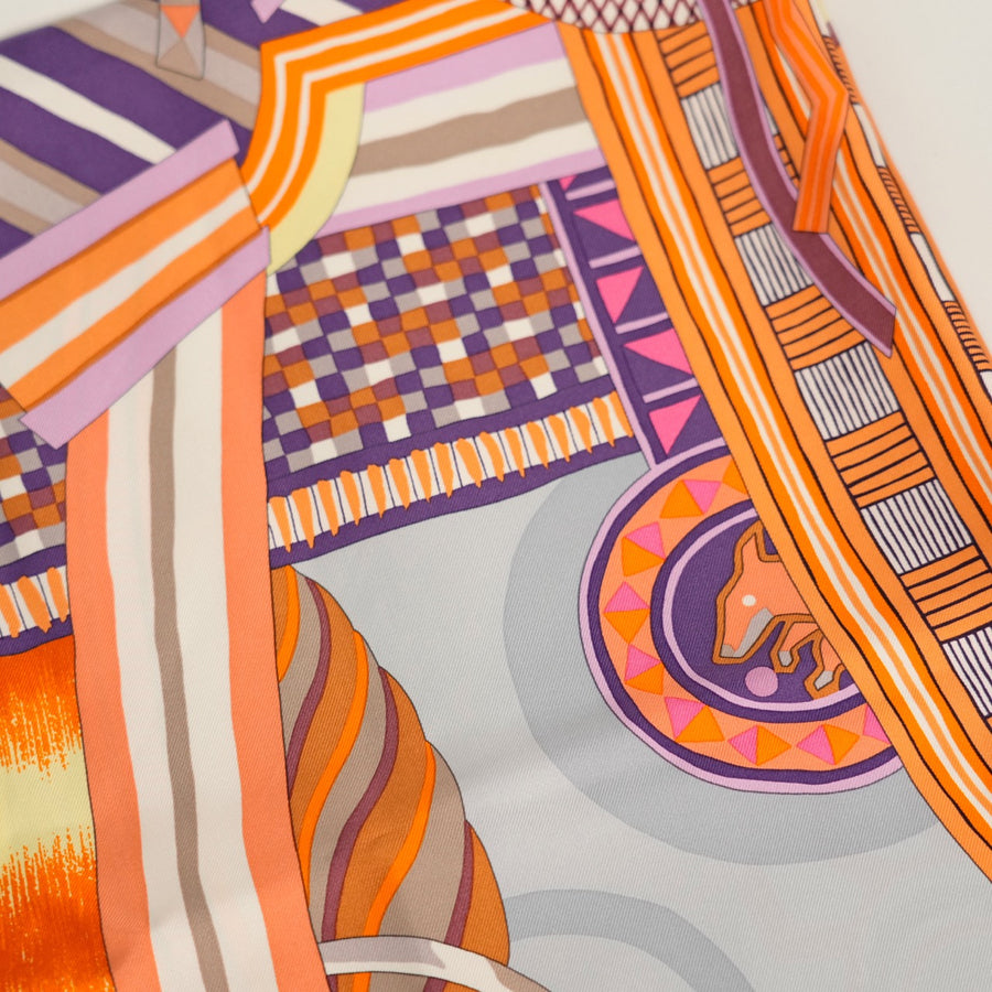 HERMES Carre 90 “La Selle Imaginaire” Imaginary Saddle Scarf